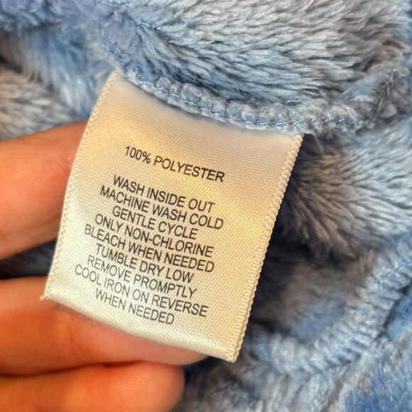 Laughing Llama Velour Cable Knit Print Pull Over Bear Ear Hoodie 24m Blue Kanga - Picture 4 of 5